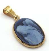 Feminine 14K YG Laser Cut Cameo Angel Ring and Pendant