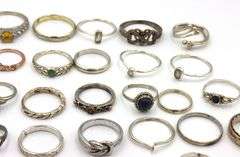 Group lot of Vintage 925 sterling silver rings