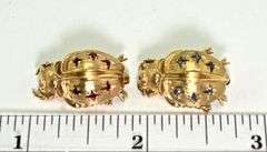 Two Well-Sculpted 14K Yellow Gold Beetle Brooches