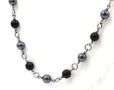 David Yurman Bijoux onyx and Hemitite necklace