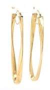14kt Yellow gold long oval hoops