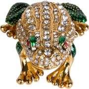 Hand-Painted Frog Trinket Box with Rhinestones