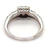 14kt White gold princess cut diamond halo ring