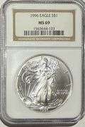 Frosty Key 1996 NGC MS 69 Silver Eagle.