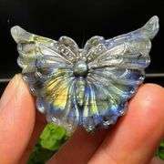 Handcarved Labradorite Butterfly Natural Quartz Crystal