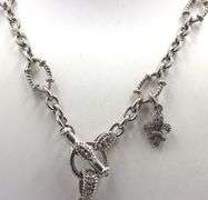 Judith Ripka 925 sterling silver blue topaz pendant on chain