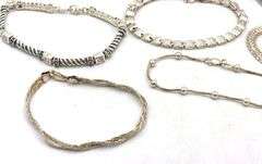 Group of 7 vintage 925 sterling silver bracelets