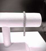 14 Kt White Gold Plated 7.25 Ctw Princess Cut Lab Simulated Diamond Bracelet