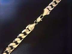 Huge 126.3 Gram 14 Kt Tri-Layered Gold Plate Cuban Link Necklace
