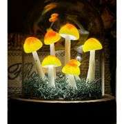 Handmade Mushroom Lamp in Glass Dome