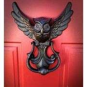 Rustic Black Cast Iron Owl Door Knocker