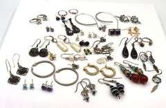 Group lot of vintage 925 sterling silver earrings