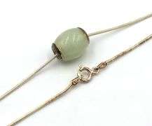 Group lot of 4 Vintage 925 sterling silver Jade pendants on chains