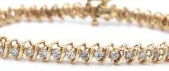 14kt Yellow gold 2.75ctw diamond S link bracelet