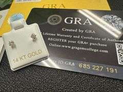 14k Yellow Gold Round 3mm Moissanite Stud Screw Back Earrings