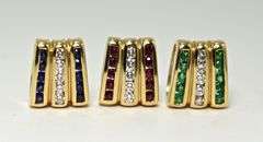 Wonderful Trio of 14K  Stone Slider/Pendants