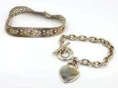Lot of 2 vintage 925 sterling silver bracelets