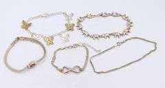 Vintage 925 Sterling Silver Lot of 5 Bracelets