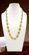 Stunning 64.7 Gram 14K Tri-Layered Yellow Gold Plate Unison Link Chain Necklace