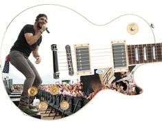 Thomas Rhett Autographed Signed 1/1 Custom Graphics Photo Guitar ACOA