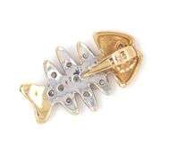 Nicely Designed 14K YG Fish Pendant with Diamonds