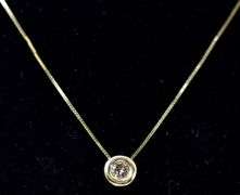 Sparkling 14K yellow Gold Diamond Pendant Necklace