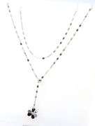 14kt White gold Flower Lariat necklace
