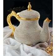 Moroccan Teapot Pitcher with Crystal Accents