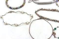 Group of 10 vintage 925 sterling silver bracelets