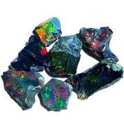 Lot of 5 Natural Black Opal Stones
