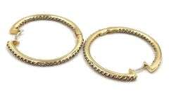 14kt  Yellow gold 1.38ctw diamond in out hoop earrings