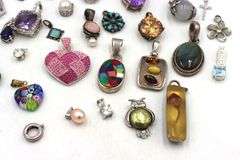 Group lot of Vintage 925 sterling silver pendants