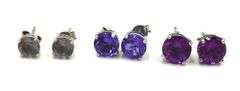 3 Pairs of 925 sterling silver colors of Zandrite stud earrings