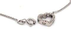18kt White gold diamond heart charm anklet