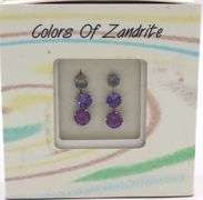 3 Pairs of 925 sterling silver colors of Zandrite stud earrings