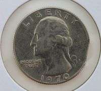 1970 D Washington Quarter Clipped Planchet - Straight Clip