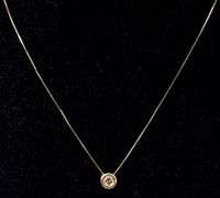 Sparkling 14K yellow Gold Diamond Pendant Necklace