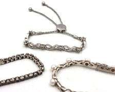 Group lot of 5 vintage 925 sterling silver bracelets