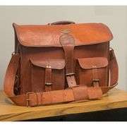 Handmade Full-Grain 18-Inch Leather Messenger Bag