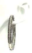 14kt White gold 5ctw black and white in out diamond hoop earrings