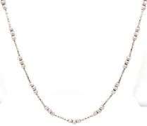 Sparkling 18K WG Ball 7 Bar Necklace