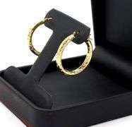 14kt Yellow gold diamond cut hoop earrings