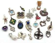 Group lot of Vintage 925 sterling silver pendants