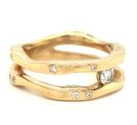 14kt Yellow gold 0.25ctw channel and Burnished set band