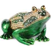 Hand-Painted Enamel Frog Trinket Box