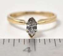 Eye-Catching 14K Yellow Gold Solitaire Diamond Ring