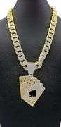 Huge 170.5 Gram 18 Kt Gold Plate Royal Flush Pendant Necklace