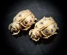 Two Well-Sculpted 14K Yellow Gold Beetle Brooches