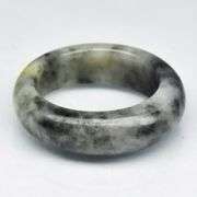 Dramatic black and gray 20.87ct Burmese Jade ring