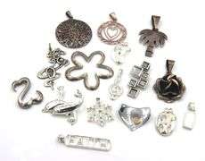 Lot of vintage 925 sterling silver pendants